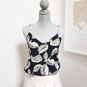 J CREW Botanical Print Silk Racerback Cami